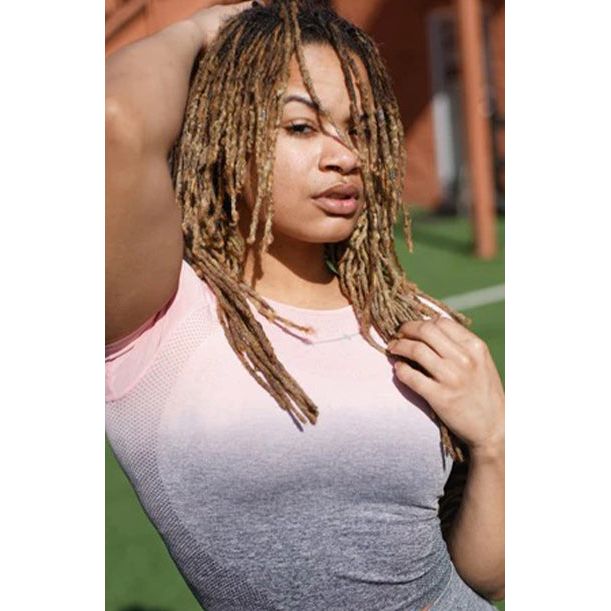 Pink grey short sleeve top