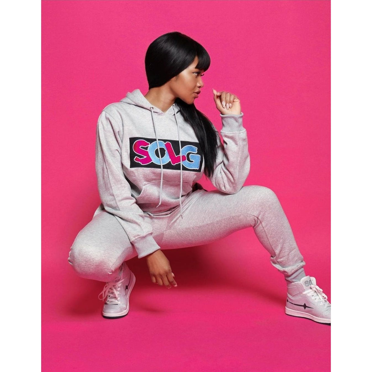 Uni-sex Grey SOLG hoodie